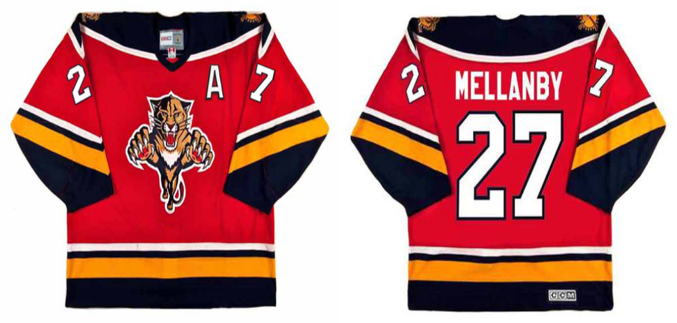 2019 Men Florida Panthers 27 Mellanby red CCM NHL jerseys